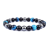 Bracelet Triple Protection - Œil de Tigre, Hématite et Obsidienne Noire