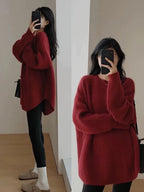 Pull en tricot moelleux à manches longues Style Japonais