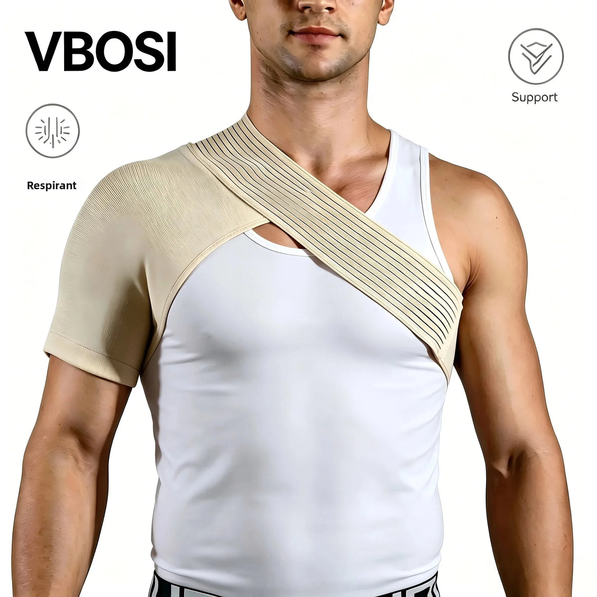 Attelle d’Épaule Respirante & Réglable – Manchon de Compression & Maintien Sportif