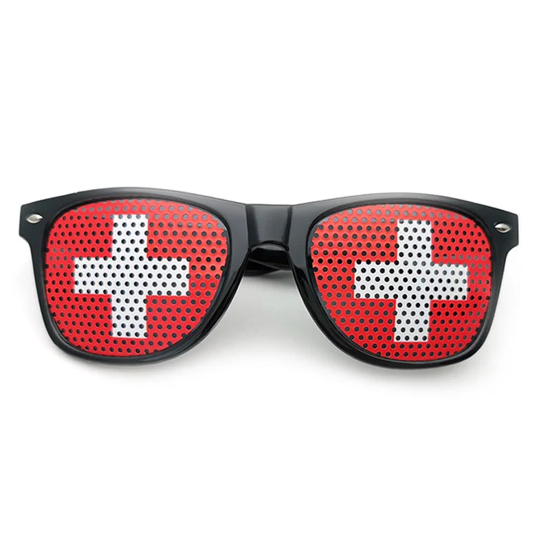 Lunettes de Soleil Unisexes avec Drapeaux Coupe du Monde – Accessoire Festif et Sportif