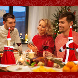 Décoration de Bouteille de Vin Père et Mère Noël
