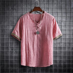 Camiseta coreana de lino - Ligera y transpirable