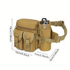 Sac Banane Tactique Homme en Nylon – Poches pour Téléphone & Bouteille – Randonnée, Camping, Chasse & Sports Outdoor