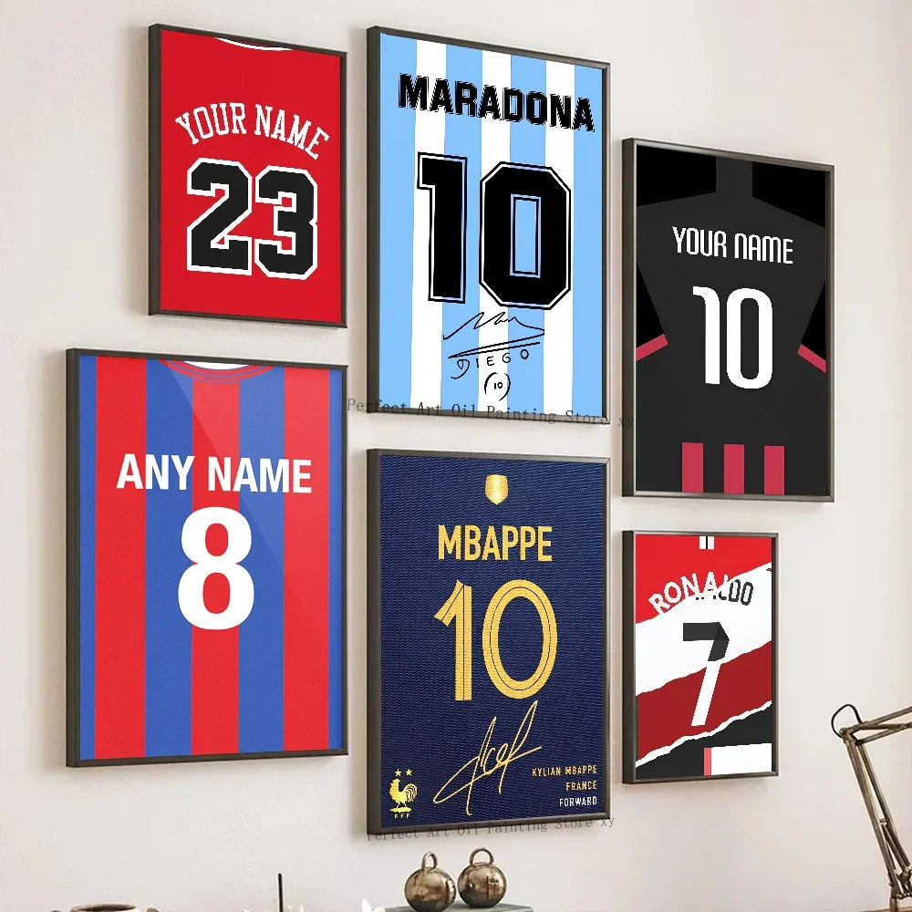 Affiche Maillot de Football avec Nom – Cadeau Idéal pour Supporters