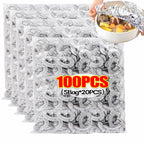 Lot de 100 Couvre-Aliments Jetables en Aluminium – Housses Isolantes pour Conservation des Plats, Fruits et Aliments