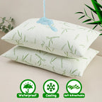 Lot de 2 Taies d'Oreiller en Fibre de Bambou – Doux, Rafraîchissantes & à Fermeture Éclair