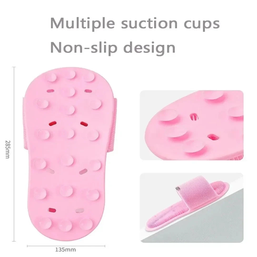 Pantoufle Lave-Pieds en Silicone – Brosse de Massage Exfoliante Antidérapante pour Douche