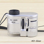 Loupe de Poche 60X avec LED – Mini Microscope Portable pour Bijoux, Devises et Inspection de Précision