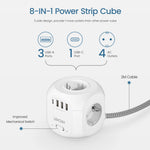 Multiprise Ralonge USB 8 en 1 CUBE
