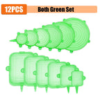 Lot de 12 Couvercles en silicone extensible