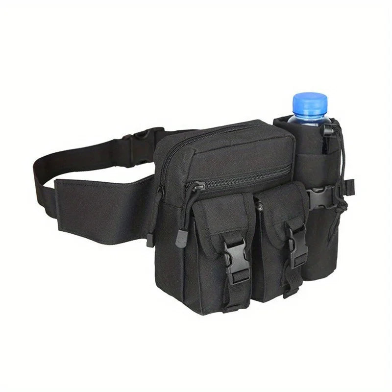 Sac Banane Tactique Homme en Nylon – Poches pour Téléphone & Bouteille – Randonnée, Camping, Chasse & Sports Outdoor
