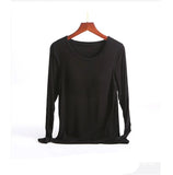 T-shirt à manches longues décontracte avec soutien-gorge intégré