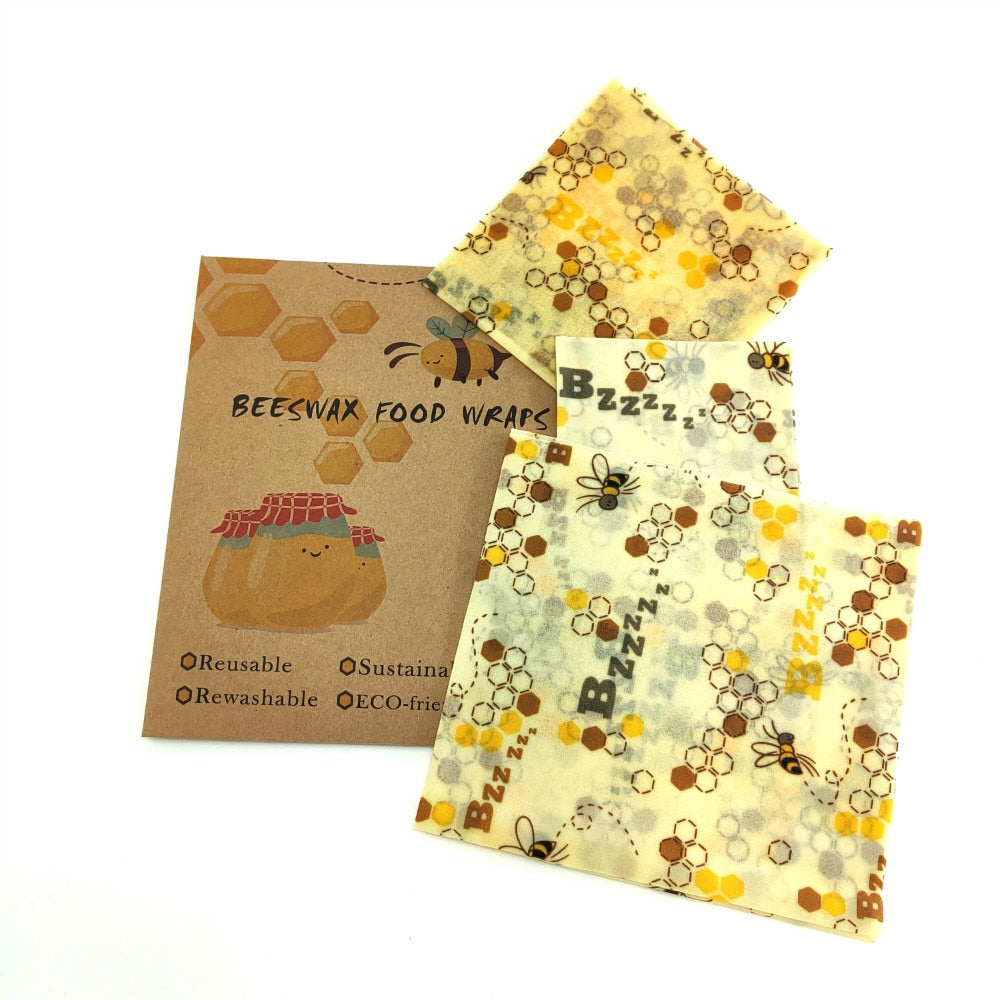 BEE WRAP - Lot de 3 Films alimentaires réutilisables
