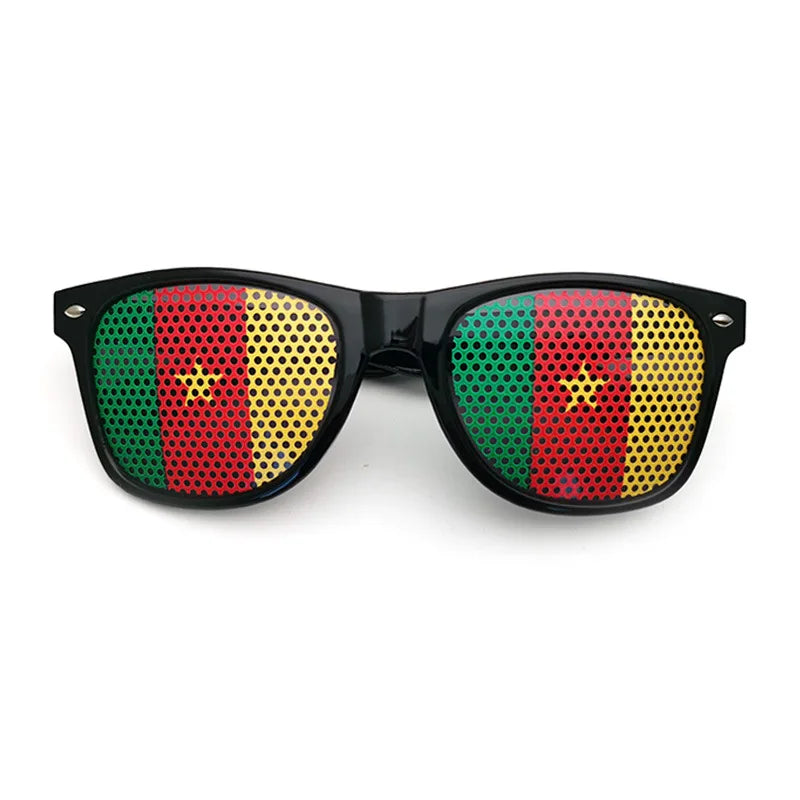 Lunettes de Soleil Unisexes avec Drapeaux Coupe du Monde – Accessoire Festif et Sportif