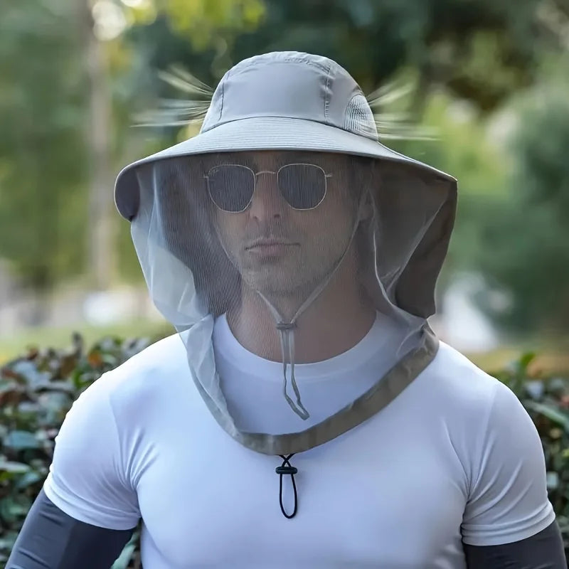 Chapeau de protection UV avec moustiquaire intégrée