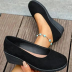 Ballerines Compensées pour Femme – Bout Rond, Semelle Souple et Confortable