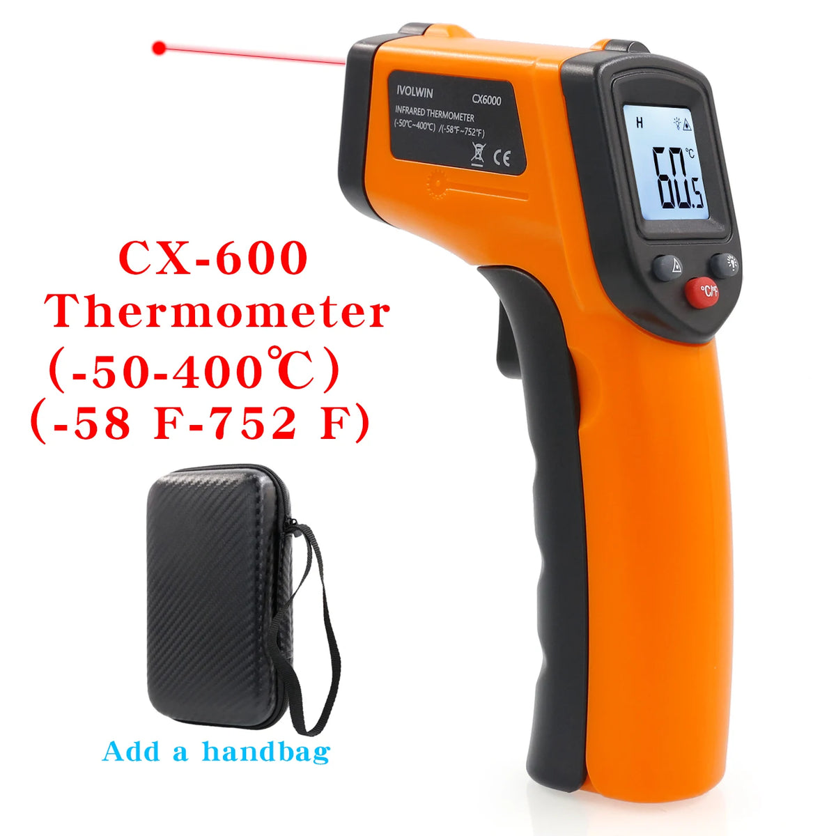 Thermomètre Laser Infrarouge Numérique Sans Contact à Mesure de -50 à 400 °C – Cuisine & Industrie