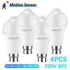 Lot de 4 Ampoules LED Economiques avec Détecteur de Mouvement