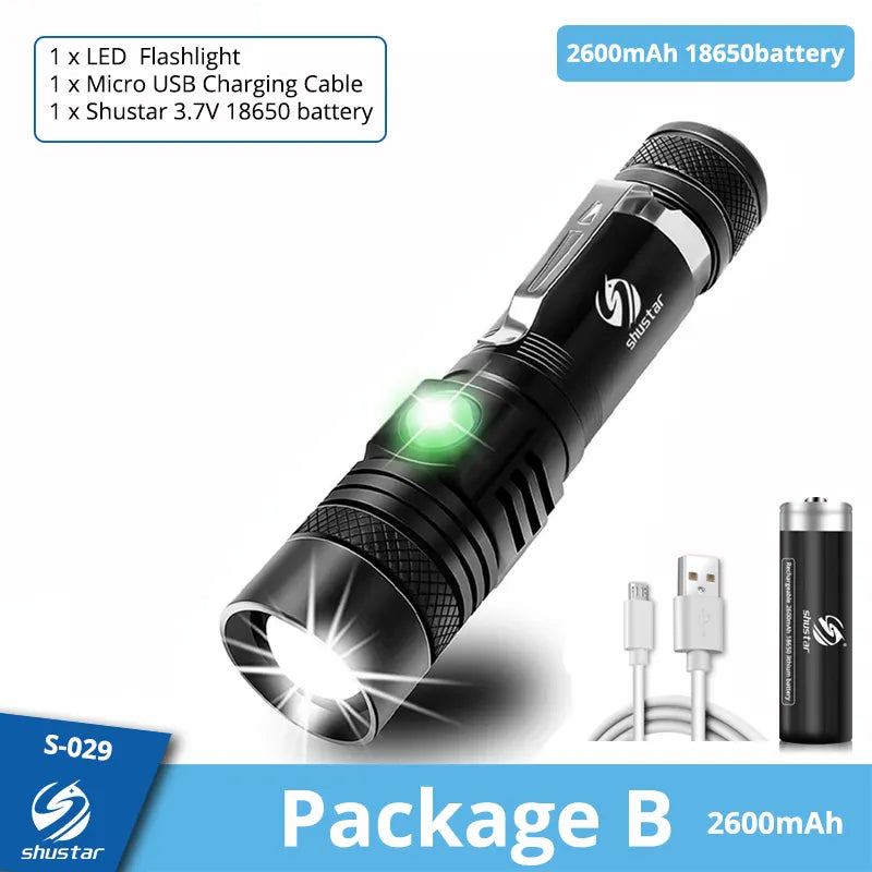 Mini lampe torche ULTRA Puissante avec Zoom - USB Rechargeable