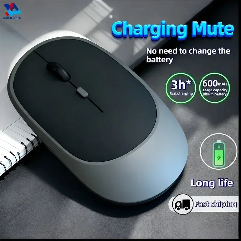 Ratón inalámbrico Bluetooth recargable: silencioso, ergonómico y con DPI ajustable