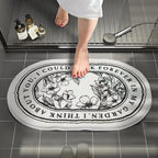 Tapis de Bain Antidérapant Minimaliste Noir & Blanc