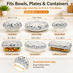 Lot de 100 Couvre-Aliments Jetables en Aluminium – Housses Isolantes pour Conservation des Plats, Fruits et Aliments