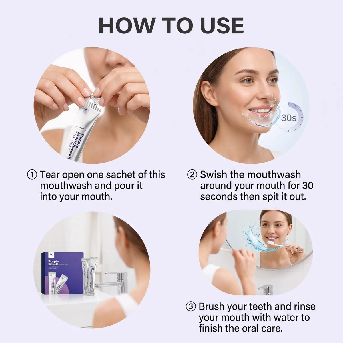 Bain de Bouche Blanchissements Dents à la Menthe – Soin et Nettoyage des Dents et Gencives