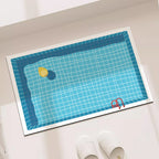 Tapis de bain antidérapant séchage rapide - motif piscine