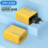 Chargeur 120W Ultra Compact - 2 USB + 2 Type-C