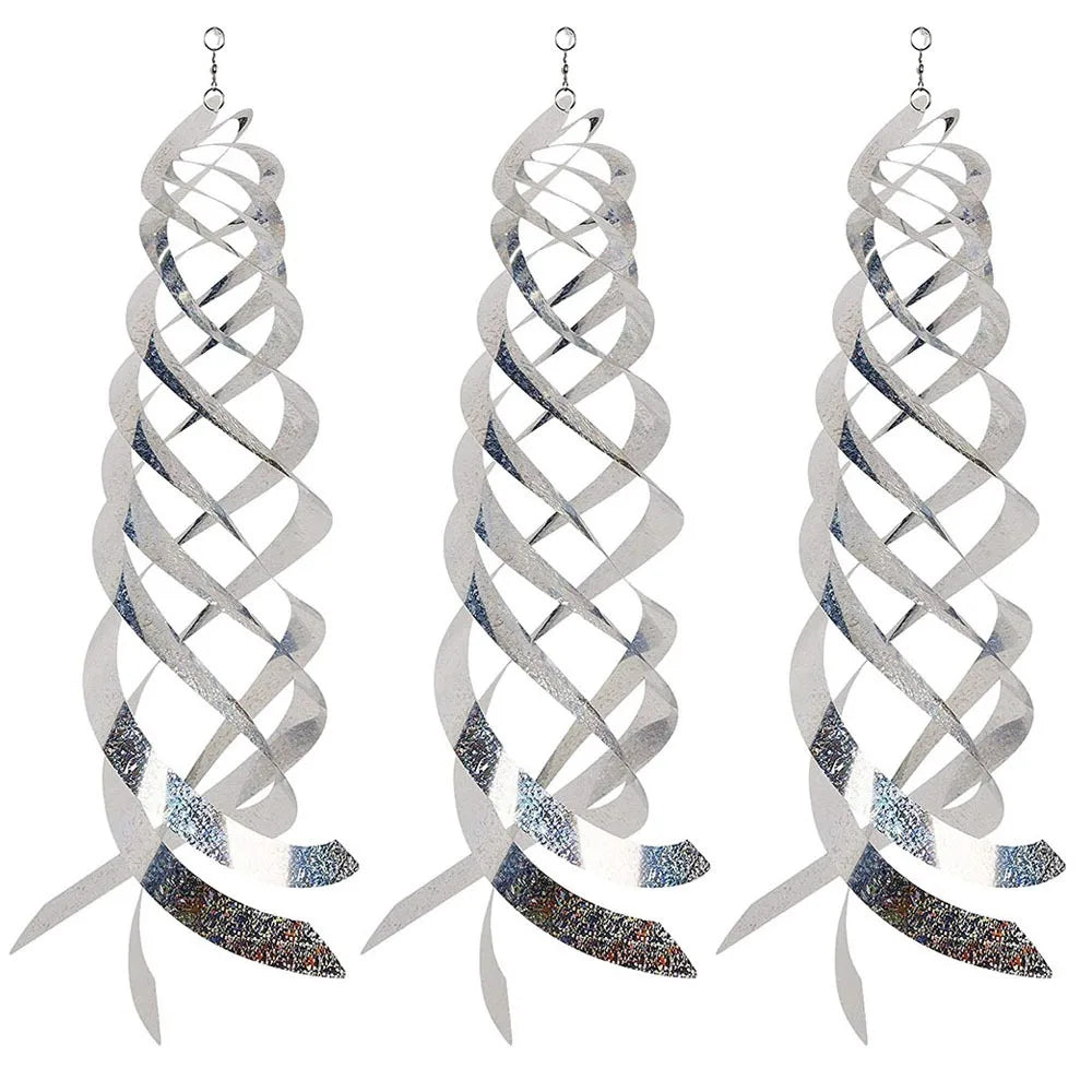 3x Répulsif Innovant à Oiseaux en Miroir - Spirale Rotative