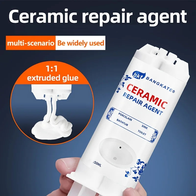 Pâte de Réparation Carrelage & Céramique – Rebouchage des Fissures et Éclats – Pour Porcelaine, Émail & Marbre