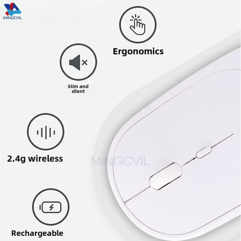 Rechargeable Bluetooth Wireless Mouse – Silent, Ergonomic, and Adjustable DPI