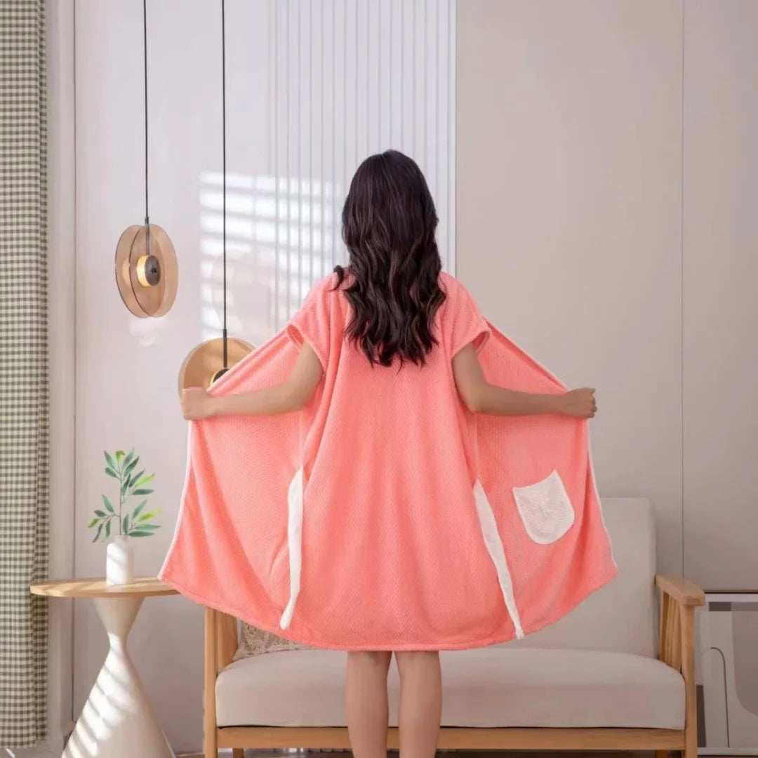 Peignoir de Bain en Microfibre Super Absorbante - Femme