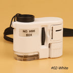 60X Pocket Magnifier with LED - Mini Portable Microscope for Jewelry, Currencies and Precision Inspection