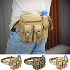 Sac Banane Tactique Homme en Nylon – Poches pour Téléphone & Bouteille – Randonnée, Camping, Chasse & Sports Outdoor