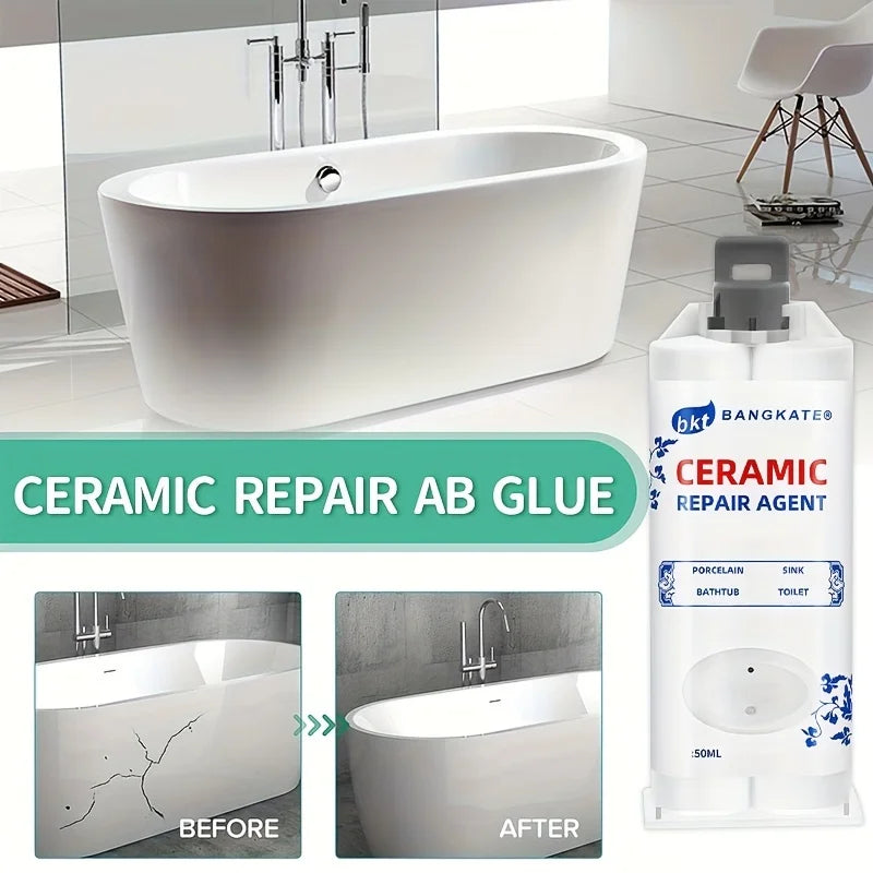 Pâte de Réparation Carrelage & Céramique – Rebouchage des Fissures et Éclats – Pour Porcelaine, Émail & Marbre