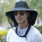 Chapeau de protection UV avec moustiquaire intégrée