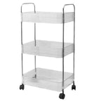 Desserte Organisatrice à Roulettes en ABS Strié - 3/4 Niveaux
