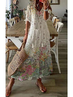Robe Longue d'Été À Imprimé Floral