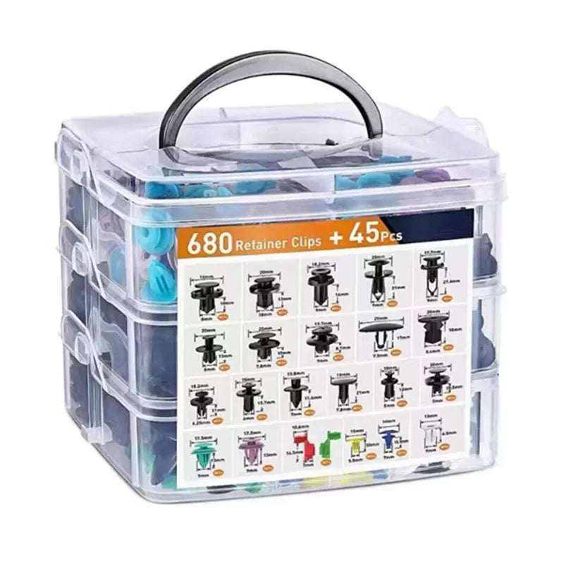 Kit de clips de fixation 680 pièces + outils