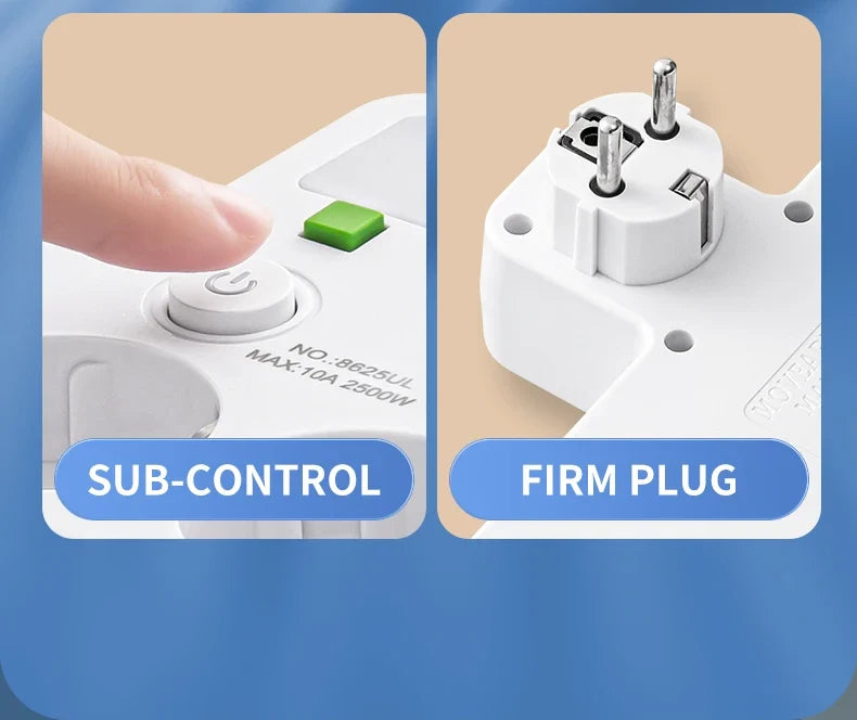 Multiprise Murale Compacte 4 Prises + USB-C