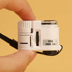 60X Pocket Magnifier with LED - Mini Portable Microscope for Jewelry, Currencies and Precision Inspection