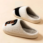Pantoufles en Coton Femme – Motif Teckel Mignon