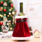 Décoration de Bouteille de Vin Père et Mère Noël