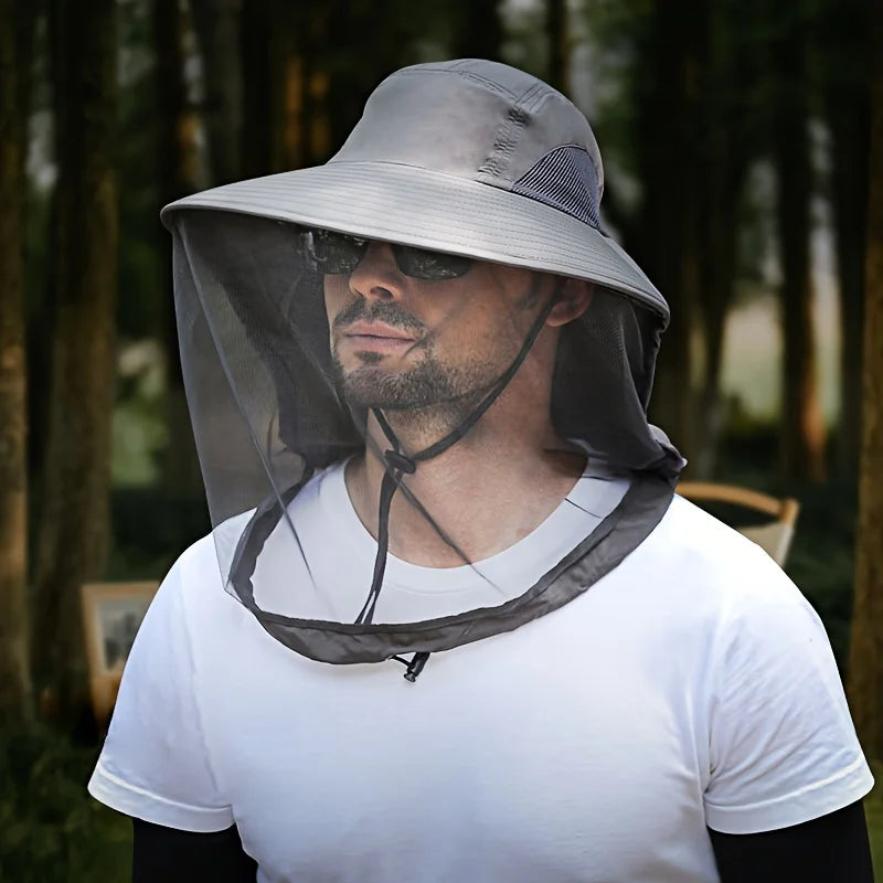 Chapeau de protection UV avec moustiquaire intégrée