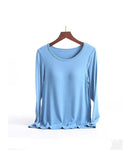 T-shirt à manches longues décontracte avec soutien-gorge intégré