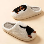 Pantoufles en Coton Femme – Motif Teckel Mignon