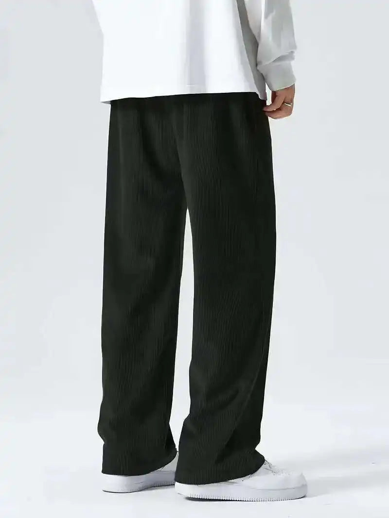 Pantalon Homme en Velours Côtelé Coupe Oversize - Style Décontracté & Cozy