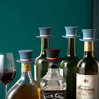HatWine - 4x Bouchons en silicone réutilisables - Vin, Champagne...