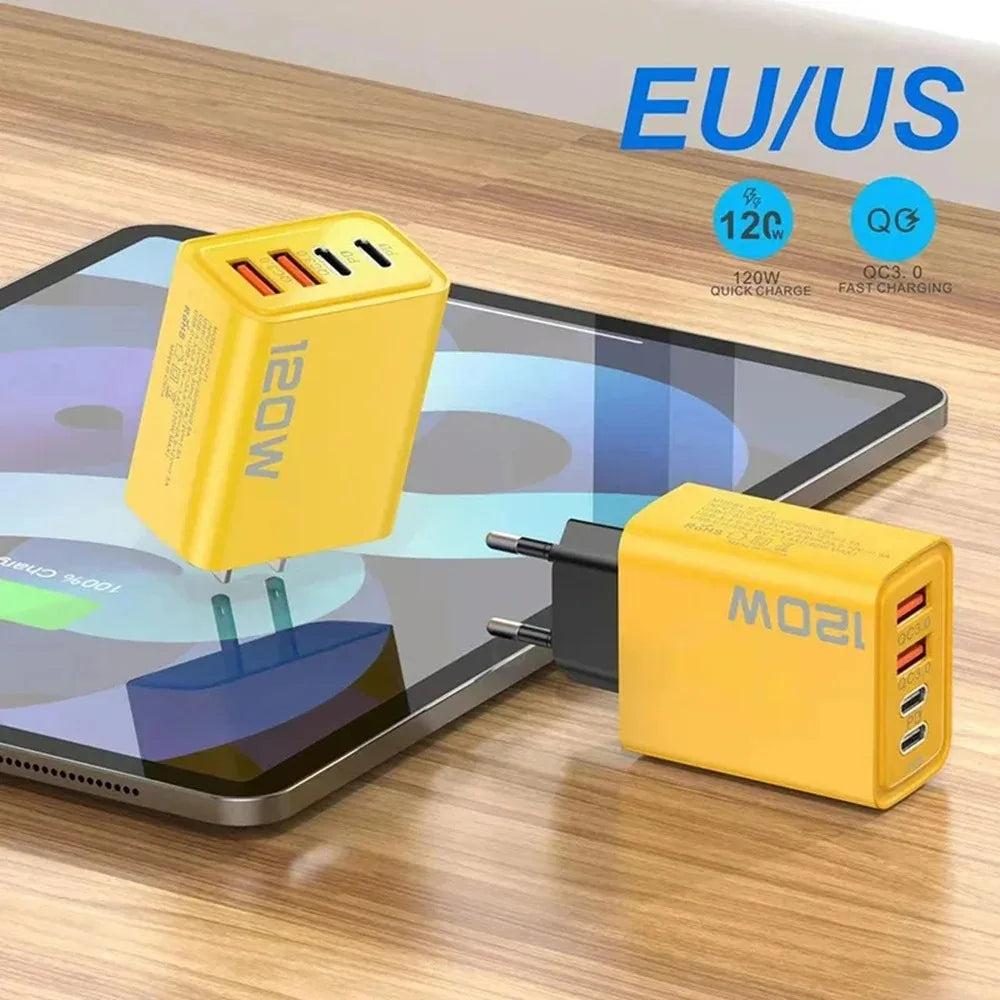 Chargeur FLASH Rapide 3.0 4 Ports - 2 USB + 2 Type-C